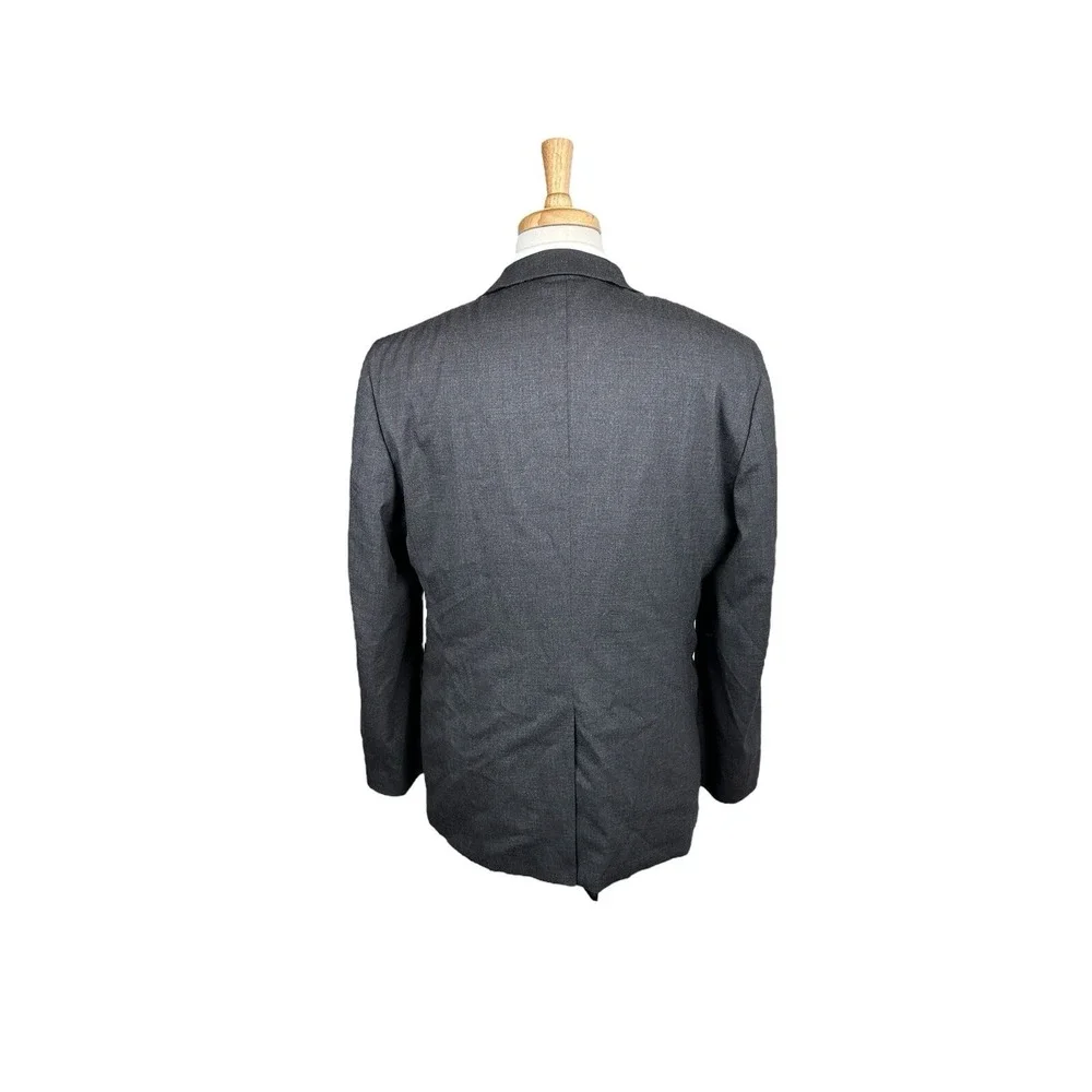 Jil Sander Charcoal Gray Pure Wool Mens Suit 40R Pant 32x29 Tailor Made